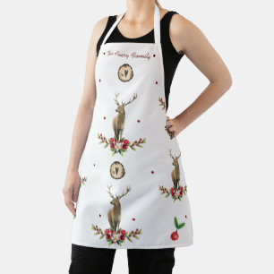 Delantal Patrón de Navidades elegantes de nombre de familia