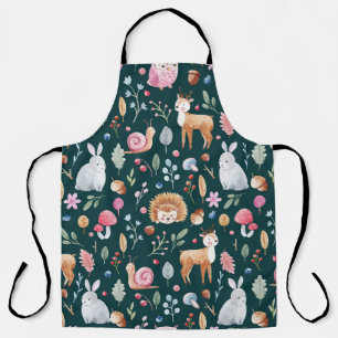 Delantal Patrón de niños del bosque de hadas acuarelas