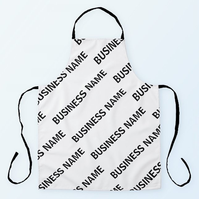 Delantal Patrón de nombre de negocio | Blanco y negro (Subido por el creador)