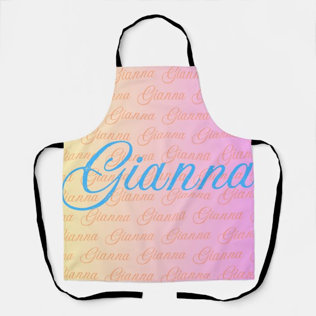 Delantal Patrón de nombres repetitivos de Gianna (Anverso)