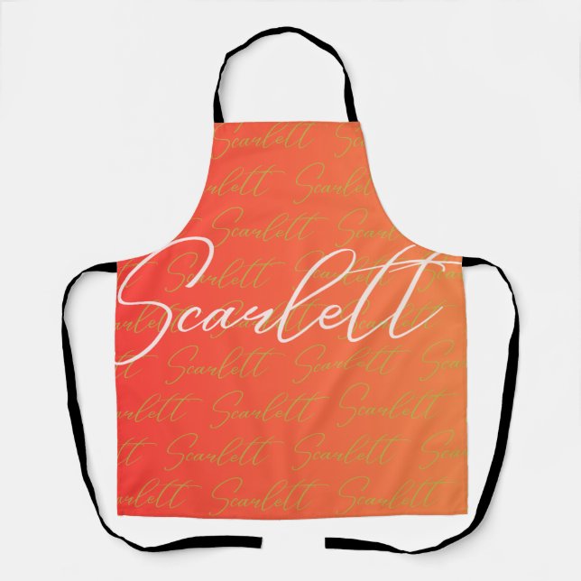 Delantal Patrón de nombres repetitivos escarlett (Anverso)