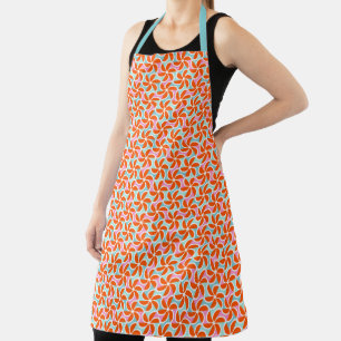Delantal Patrón de onda del Naranja retro