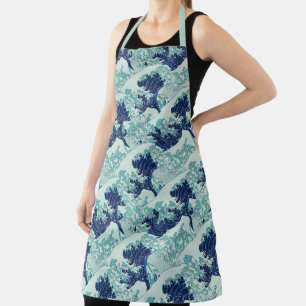 Delantal Patrón de ondas azules de Hokusai