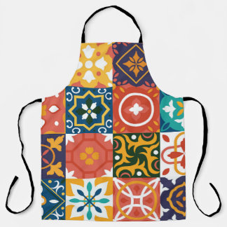 Delantal Patrón de Ornato de Baldosas Vintage Geométricas