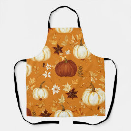 Delantal Patrón de otoño y otoño de la calabaza marrón