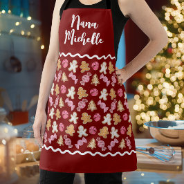Delantal Patrón de pan de jengibre Lindo Personalizado Para