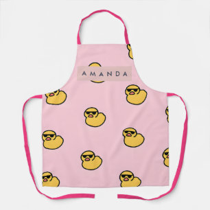 Delantal Patrón de Pato de Goma Amarillo Fresco Personaliza