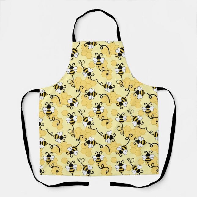 Delantal Patrón de pequeñas abejas. (Anverso)