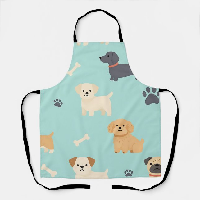 Delantal Patrón de perritos adorables (Anverso)