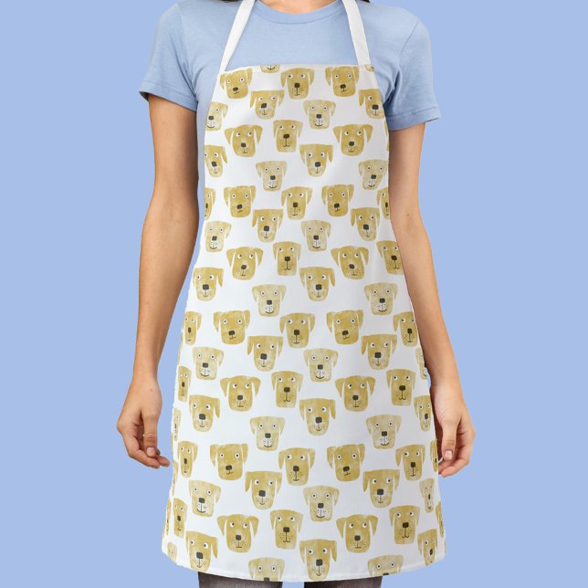 Delantal Patrón de perro recuperador de labrador amarillo d (Cute Golden Yellow Labrador Retriever Dog patterned apron)