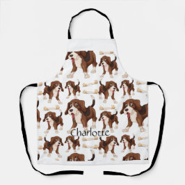 Delantal Patrón de perro sin soldadura Beagle Nombre person