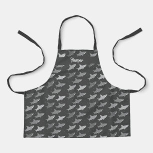 Delantal Patrón de Personalizado animal gris de los tiburon