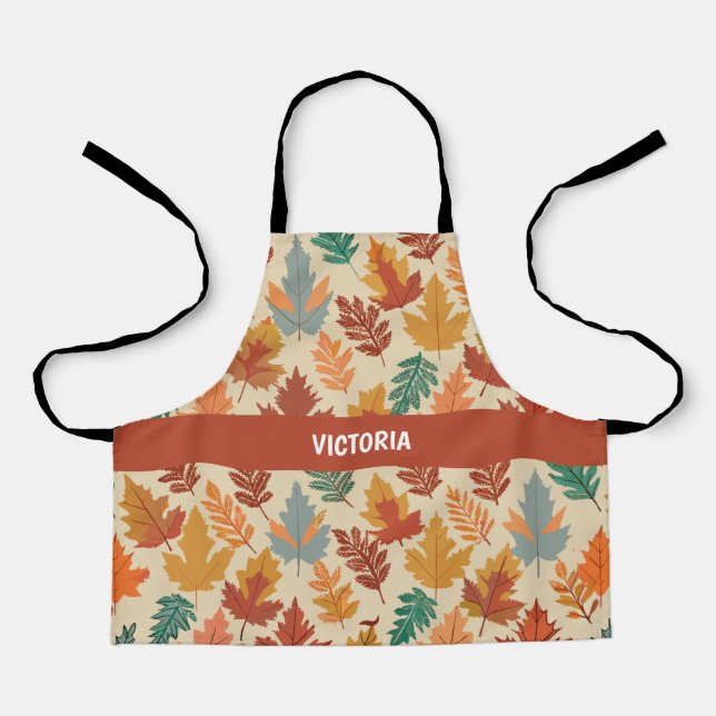 Delantal Patrón de Personalizado del Pastel de Caída Rústic (Anverso)