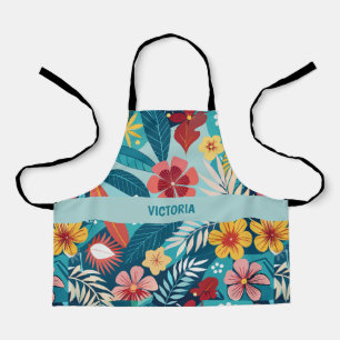 Delantal Patrón de Personalizado floral de vibraciones de v