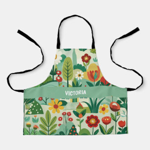 Delantal Patrón de Personalizado retro de jardín de primave