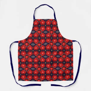 Delantal Patrón de Petunia Rojo