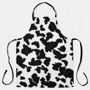 Delantal Patrón de piel de vaca en negro y blanco