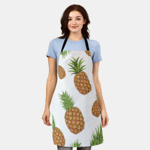 Delantal Patrón de piña acuarela 1