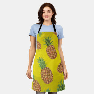 Delantal Patrón de piña acuarela 3