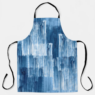 Delantal Patrón de pintura de pinceladas azules abstractas