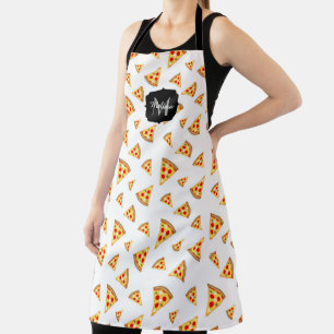 Delantal Patrón de pizzas Guay y divertidas Patrón Monogram