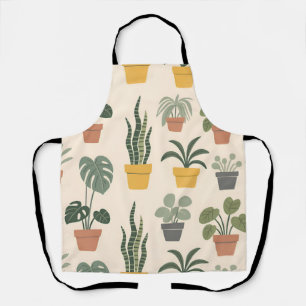 Delantal Patrón de plantas de interior en macetas