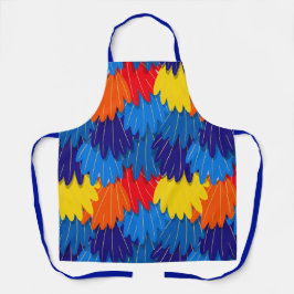 Delantal Patrón de plumas de macaw de escarlata