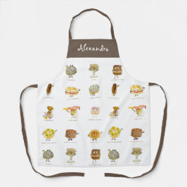 Delantal Patrón de postre de torta dulce personalizado