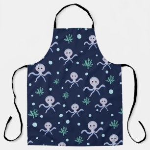Delantal Patrón de pulpo bajo el mar