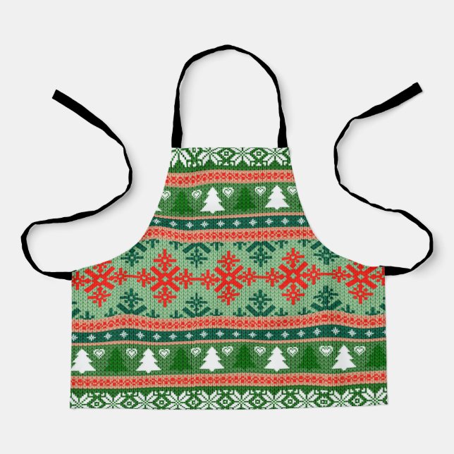 Delantal Patrón de punteado de navidades (Anverso)
