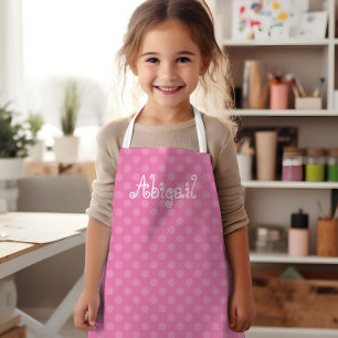 Delantal Patrón de punto de polka rosa personalizado de div