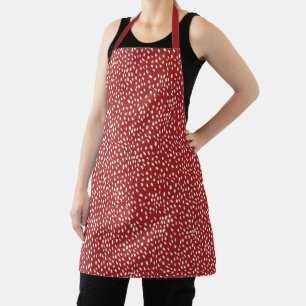 Delantal Patrón de punto moderno rojo y blanco