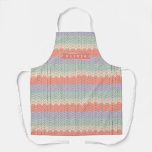 Delantal Patrón de punto personalizado escandinavo pastel c