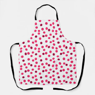 Delantal Patrón de puntos de polka de color rojo acuático