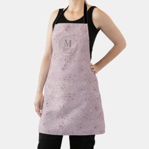 Delantal Patrón de purpurina rosa suave personalizado dorad