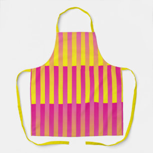 Delantal Patrón de rayas naranja amarillo rosa