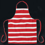 Delantal Patrón de rayas rojas y blancas<br><div class="desc">Un patrón de rayas rojas y blancas consiste en bandas horizontales alternas de colores rojos y blancos,  creando un diseño visual llamativo y clásico a menudo asociado con banderas,  bastones de dulces y temas de Navidades. Este patrón atemporal evoca una sensación de audacia y simplicidad.</div>