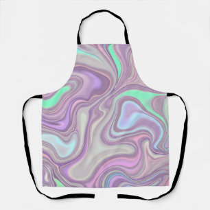 Delantal Patrón de remolino de mármol morado pastel