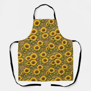 Delantal Patrón de repetición sin fisuras de girasol brilla