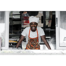 Delantal Patrón de resumen de Naranja de color moderno