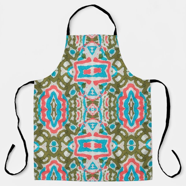 Delantal Patrón De Resumen Étnico Ikat. Patrón de chamán. P (Anverso)