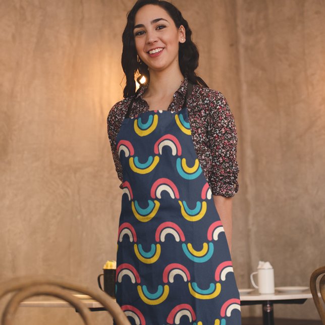Delantal Patrón de semicírculo multicolor (Apron)
