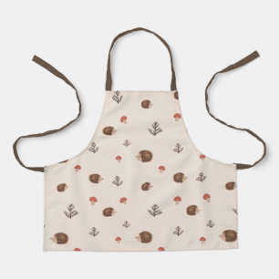 Delantal Patrón de setas y edgehog de Woodland