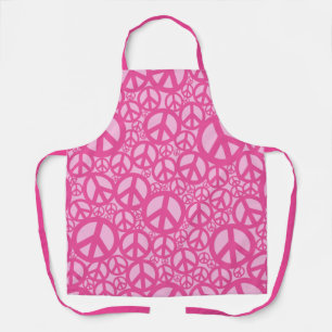 Delantal Patrón de símbolo de paz rosa