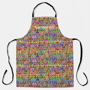 Delantal patrón de símbolos de paz multicolor
