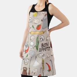 Delantal Patrón De Sudores Y Verduras