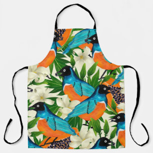 Delantal Patrón de superficie con frutos de papaya, hojas y