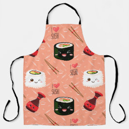 Delantal Patrón de sushi de Kawaii