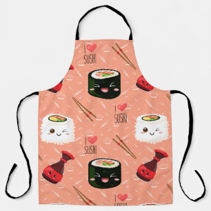 Delantal Patrón de sushi de Kawaii