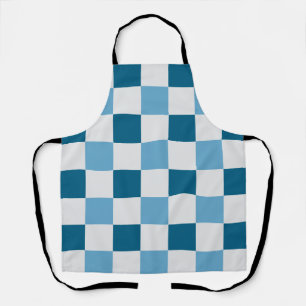 Delantal Patrón De Tablero Blanco Y Azul